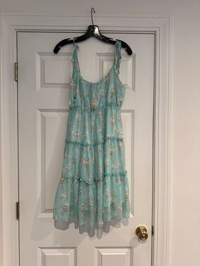 Light Aqua Floral Tiered Sundress